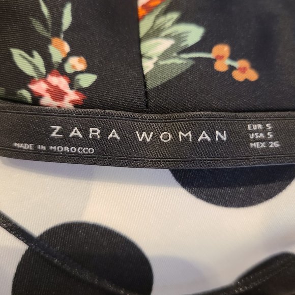 ZARA FLORAL PRINT POLAK DOT AND PATCHWORK DRESS - STUNNING - SIZE S - Picture 16 of 16